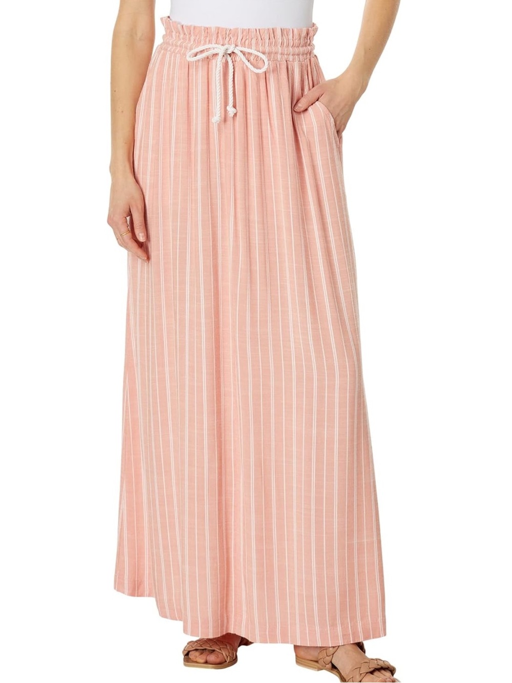 Splendid — Wilder Maxi Skirt in Pomelo Rope Stripe — M